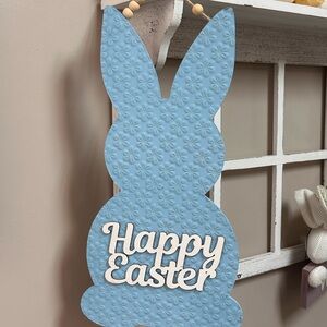 Blue Easter Bunny Wall Decor